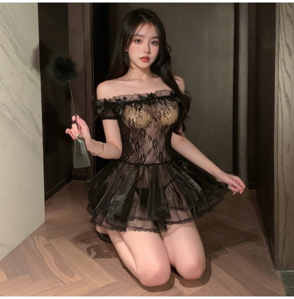 FEE ET MOI - Love Confession Sheer Strapless Dress (Black)